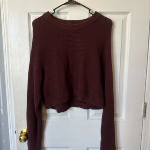 La Hearts Maroon Knit Top